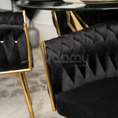 Кресло MEBEL ELITE RUBI Черный/Золотой, фото 6