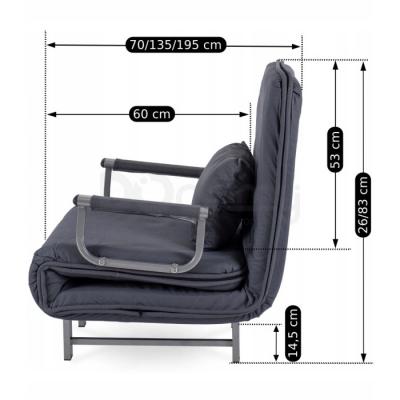 Кресло раскладное MEBEL ELITE DARK серый, фото 5