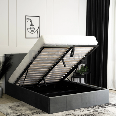 Кровать MEBEL ELITE MELIA 160х200 Серый, фото 3