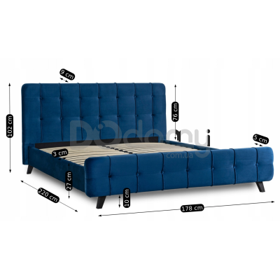 Ліжко MEBEL ELITE LINO 160х200 Синій, фото 6