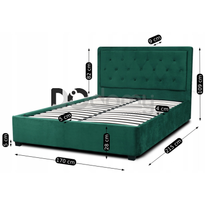 Ліжко MEBEL ELITE CROS 160х200 Зелений, фото 5