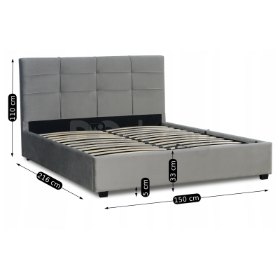 Ліжко MEBEL ELITE TINGA 140х200 Сірий, фото 7