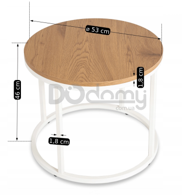 Журнальний стіл MEBEL ELITE ANN Дуб / Білий, фото 4