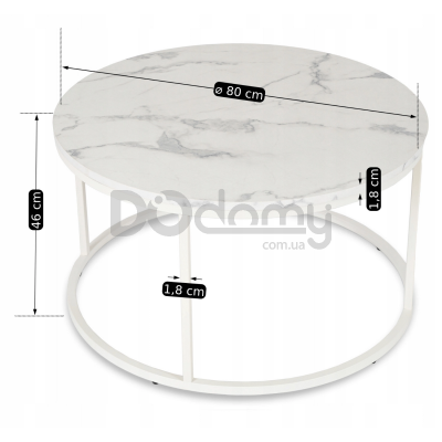 Журнальний стіл MEBEL ELITE AGNES MAX Білий мармур, фото 3