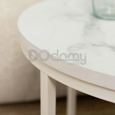 Журнальный стол MEBEL ELITE AGNES Белый мрамор, фото 2