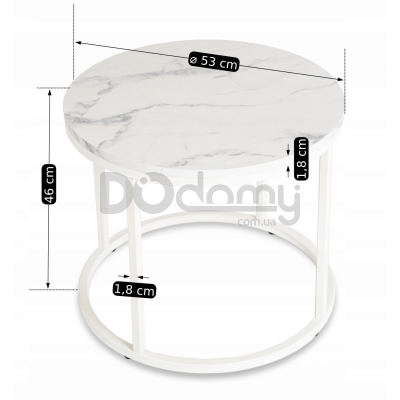 Журнальный стол MEBEL ELITE AGNES Белый мрамор, фото 3
