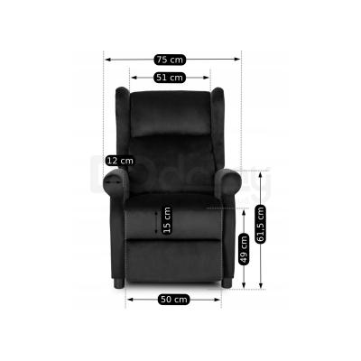 Крісло реклайнер MEBEL ELITE SIMON Velvet чорний, фото 3