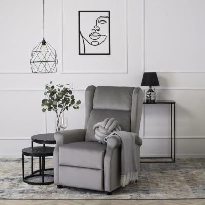 Кресло реклайнер MEBEL ELITE SIMON Velvet серый, фото 2