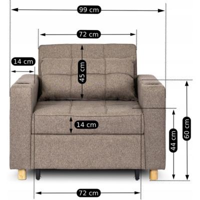 Кресло раскладное MEBEL ELITE SOLOR бежевый, фото 6