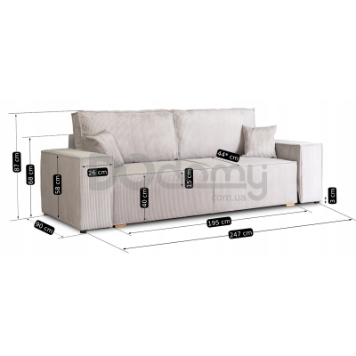 Диван MEBEL ELITE AMIR Сірий, фото 5