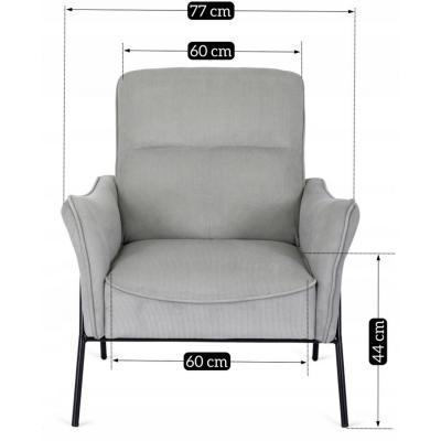 Крісло м'яке MEBEL ELITE ALBERTO сірий, фото 3