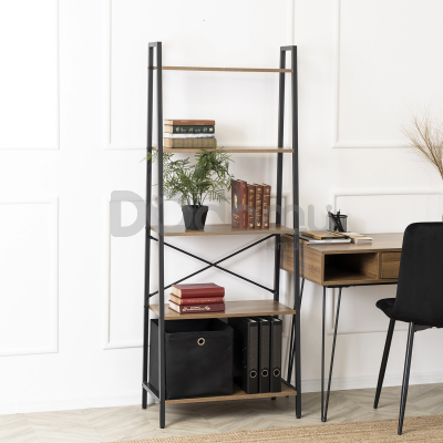 Стелаж MEBEL ELITE ERVA Горіх / Чорний, фото 1