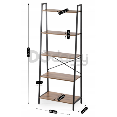 Стелаж MEBEL ELITE ERVA Горіх / Чорний, фото 3