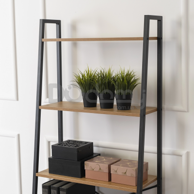 Стелаж MEBEL ELITE ERVA Дуб Золотий / Чорний, фото 3