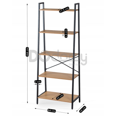 Стелаж MEBEL ELITE ERVA Дуб Золотий / Чорний, фото 5