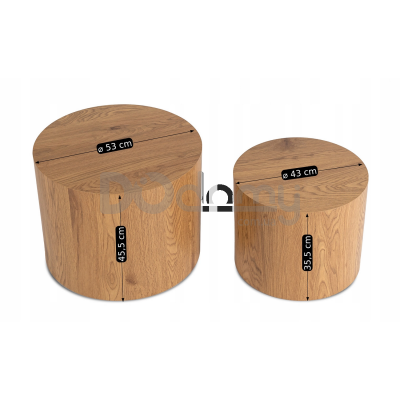 Комплект журнальних столиків MEBEL ELITE LEILA Дуб, фото 4