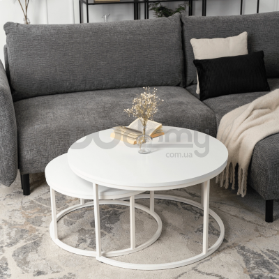 Комплект журнальних столиків MEBEL ELITE JACK MAX Білий, фото 1