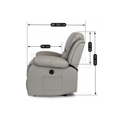 Крісло реклайнер MEBEL ELITE BONO сірий, фото 3