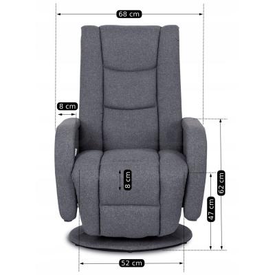 Поворотне крісло реклайнер MEBEL ELITE SPIKE 2 сірий, фото 3