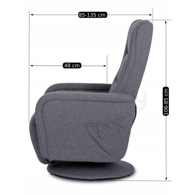 Поворотне крісло реклайнер MEBEL ELITE SPIKE 2 сірий, фото 4