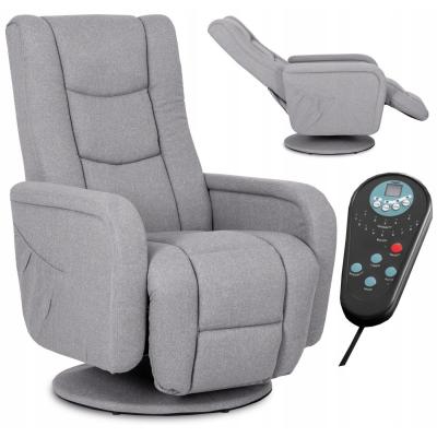 Поворотне крісло реклайнер MEBEL ELITE SPIKE 2 світло-сірий, фото 1