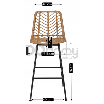 Барный стул MEBEL ELITE JERRY Натуральный / Черный, фото 5