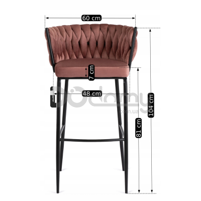 Барный стул MEBEL ELITE FLORES Розовый, фото 5