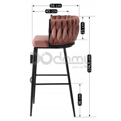 Барный стул MEBEL ELITE FLORES Розовый, фото 6