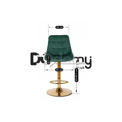 Барный стул MEBEL ELITE ARCOS Зеленый/Золотой, фото 5