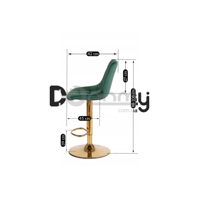 Барный стул MEBEL ELITE ARCOS Зеленый/Золотой, фото 6