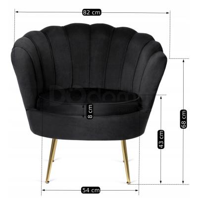 Крісло MEBEL ELITE ANGEL Velvet чорний, фото 2