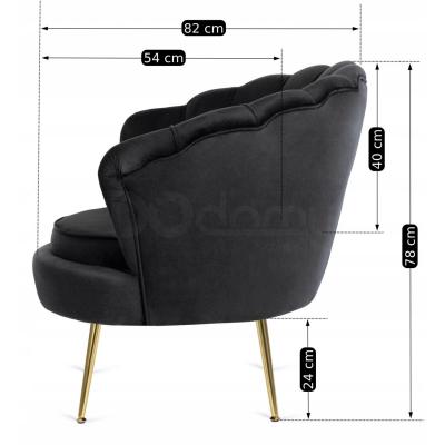 Крісло MEBEL ELITE ANGEL Velvet чорний, фото 3