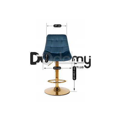 Барный стул MEBEL ELITE ARCOS Голубой/Золотой, фото 2