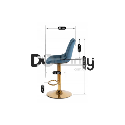 Барный стул MEBEL ELITE ARCOS Голубой/Золотой, фото 3