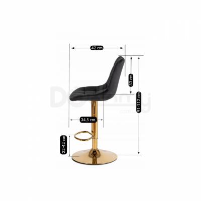 Барный стул MEBEL ELITE ARCOS Черный/Золотой, фото 2