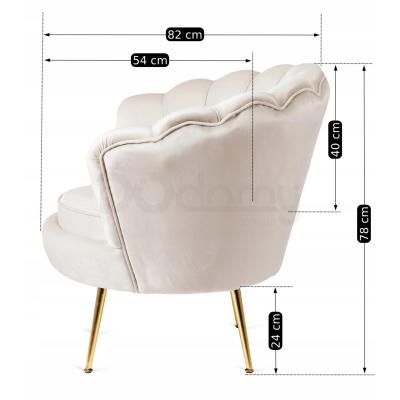 Крісло MEBEL ELITE ANGEL Velvet крем, фото 2