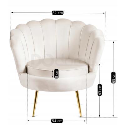 Крісло MEBEL ELITE ANGEL Velvet крем, фото 3