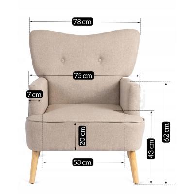 Крісло  MEBEL ELITE BUNNY бежевий, фото 2