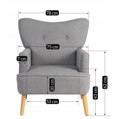 Крісло  MEBEL ELITE BUNNY світло-сірий, фото 2