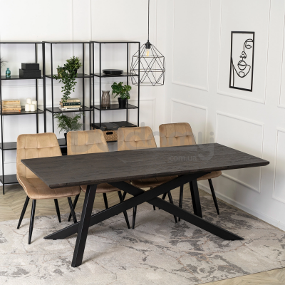 Стол MEBEL ELITE HAMILTON 160-200 Черный, фото 4