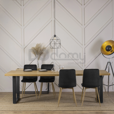 Стіл MEBEL ELITE EDWIN 160-260 Дуб Золотий / Чорний, фото 4