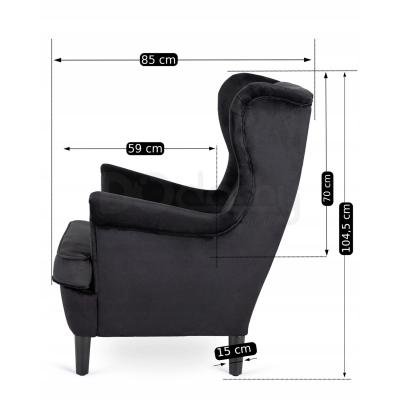 Крісло MEBEL ELITE KLARIS 2 чорний, фото 3