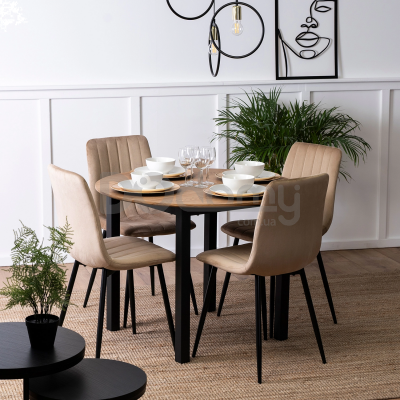 Стіл MEBEL ELITE TEO 100 Дуб Золотий / Чорний, фото 4