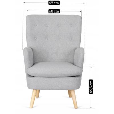 Кресло MEBEL ELITE SANTOS 2 светло-серый, фото 6