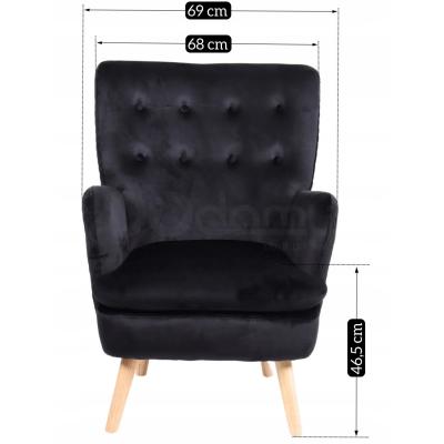 Крісло MEBEL ELITE SANTOS Velvet чорний, фото 3