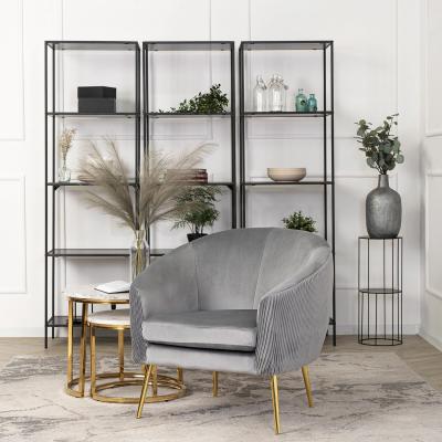 Крісло MEBEL ELITE STELLA сірий оксамит, фото 1