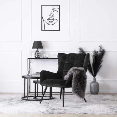 Крісло MEBEL ELITE VINCENT Velvet чорний, фото 1