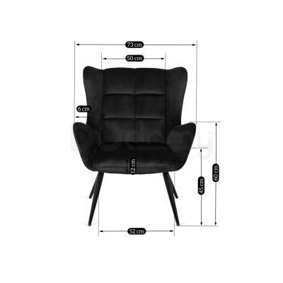 Крісло MEBEL ELITE VINCENT Velvet чорний, фото 2