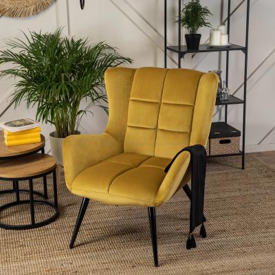 Крісло MEBEL ELITE VINCENT Velvet гірчичний оксамит, фото 1