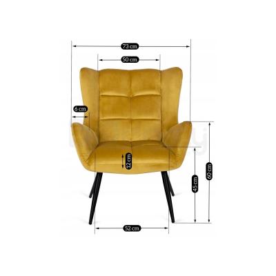 Крісло MEBEL ELITE VINCENT Velvet гірчичний оксамит, фото 2